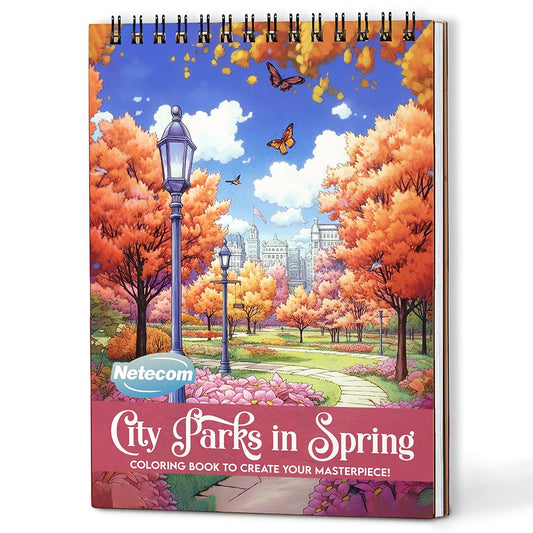 Netecom City Parks in Spring Coloring Book For Adults