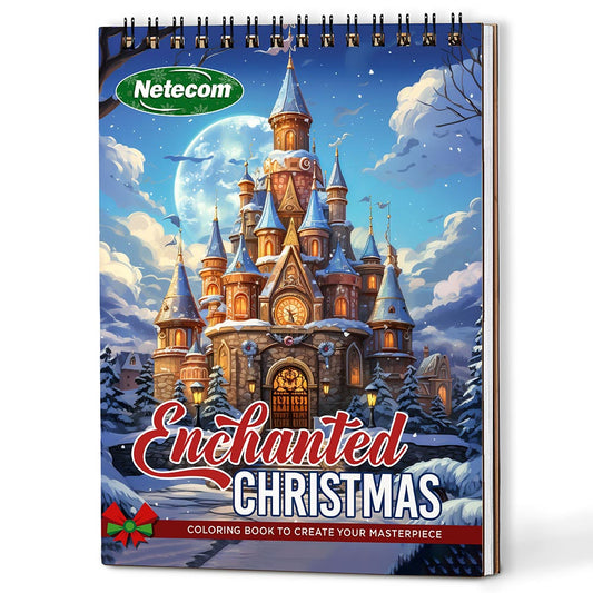 Netecom Enchanted Christmas Coloring Book For Adults