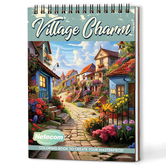 Netecom Village Charm Coloring Book For Adults