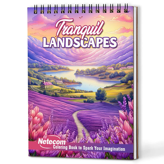 Netecom Tranquil Landscapes Coloring Book For Adults