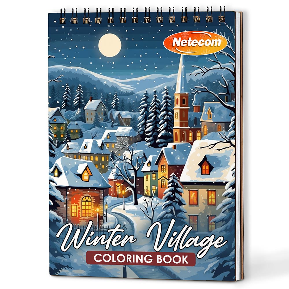 Netecom Winter Village Coloring Book For Adults