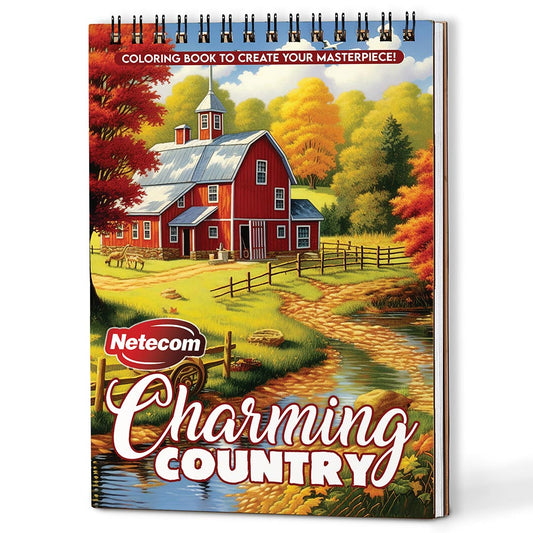 Netecom Charming Country Coloring Book For Adults