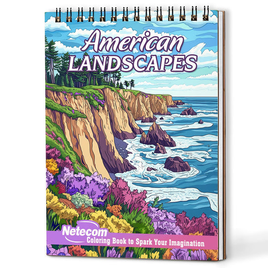 Netecom American Landscapes Coloring Book For Adults