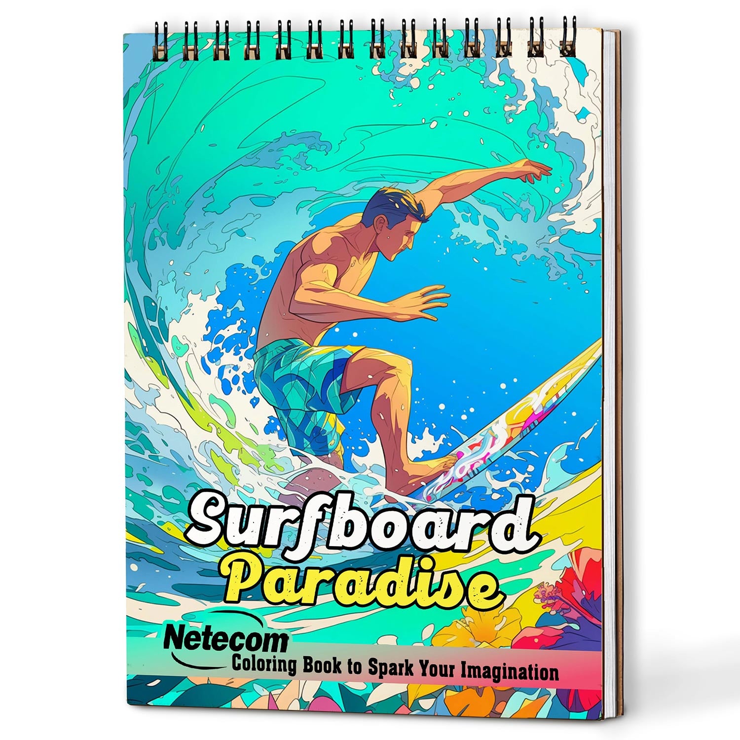 Netecom Surfboard Paradise Coloring Book For Adults