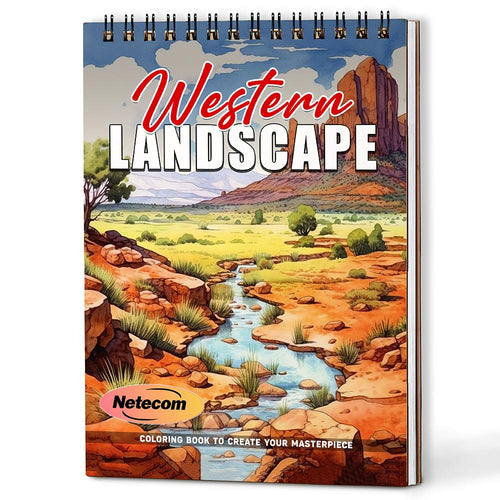 Western Landscape Coloring Book For Adults