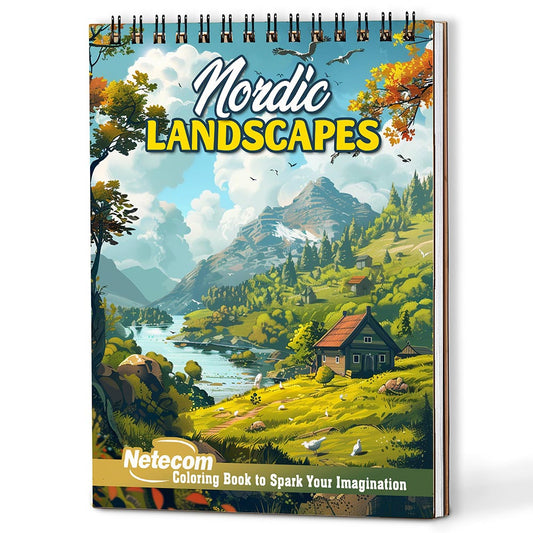 Netecom Nordic Landscape Coloring Book For Adults