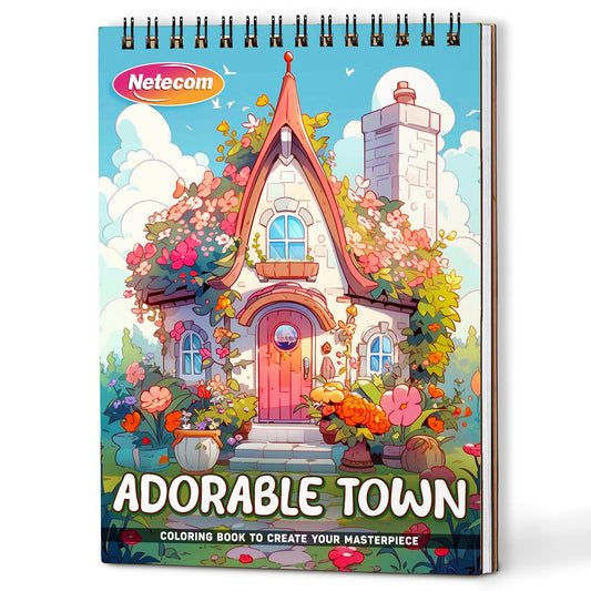 Netecom Adorable Town Coloring Book For Adults