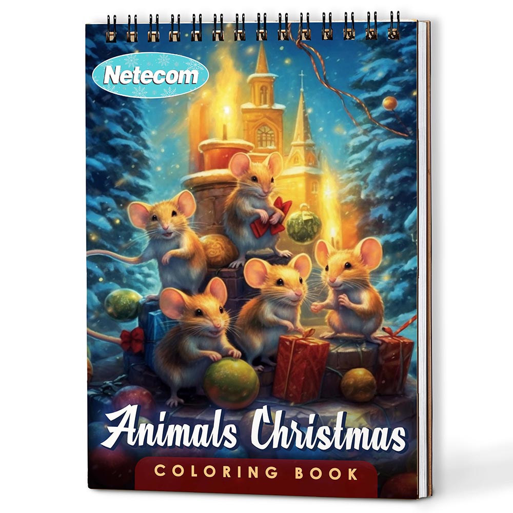 Animals Christmas Coloring Book For Adults