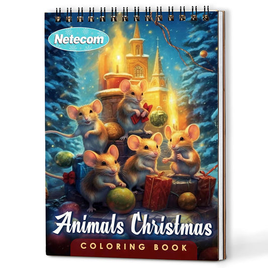 Animals Christmas Coloring Book For Adults