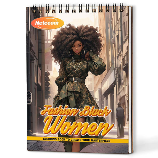 Fashion Black Women Coloring Book For Adults