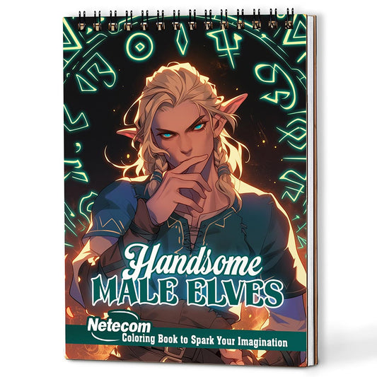 Netecom Handsome Male Elves Coloring Book For Adults