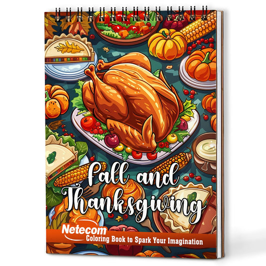 Netecom Fall and Thanksgiving Coloring Book For Adults
