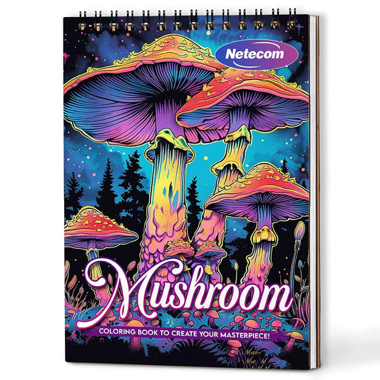 Netecom Mushroom Coloring Book For Adults