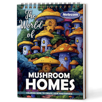 Netecom The World of Mushroom Homes Coloring Book For Adults