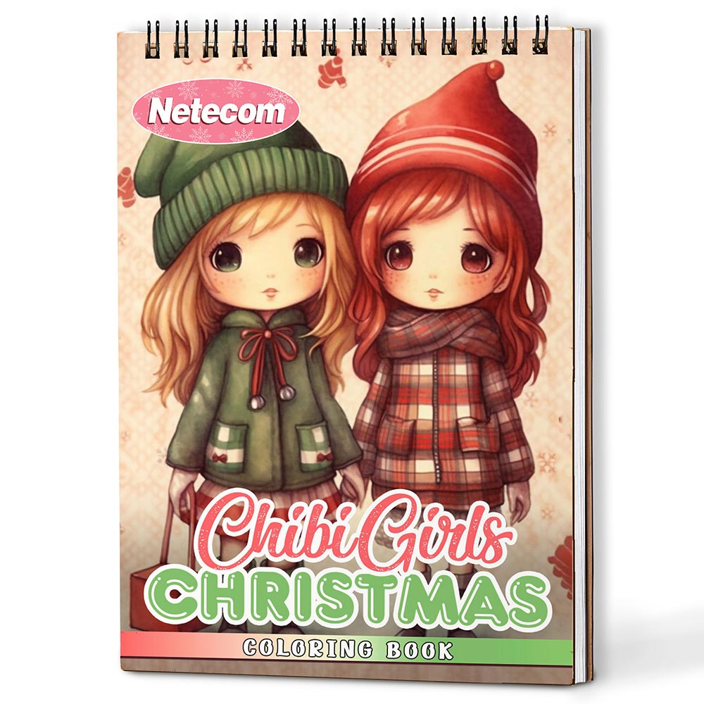Chibi Girls Christmas Coloring Book For Adults