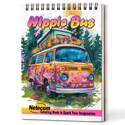 Netecom Hippie Bus Coloring Book For Adults