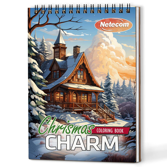 Netecom Christmas Charm Coloring Book For Adults