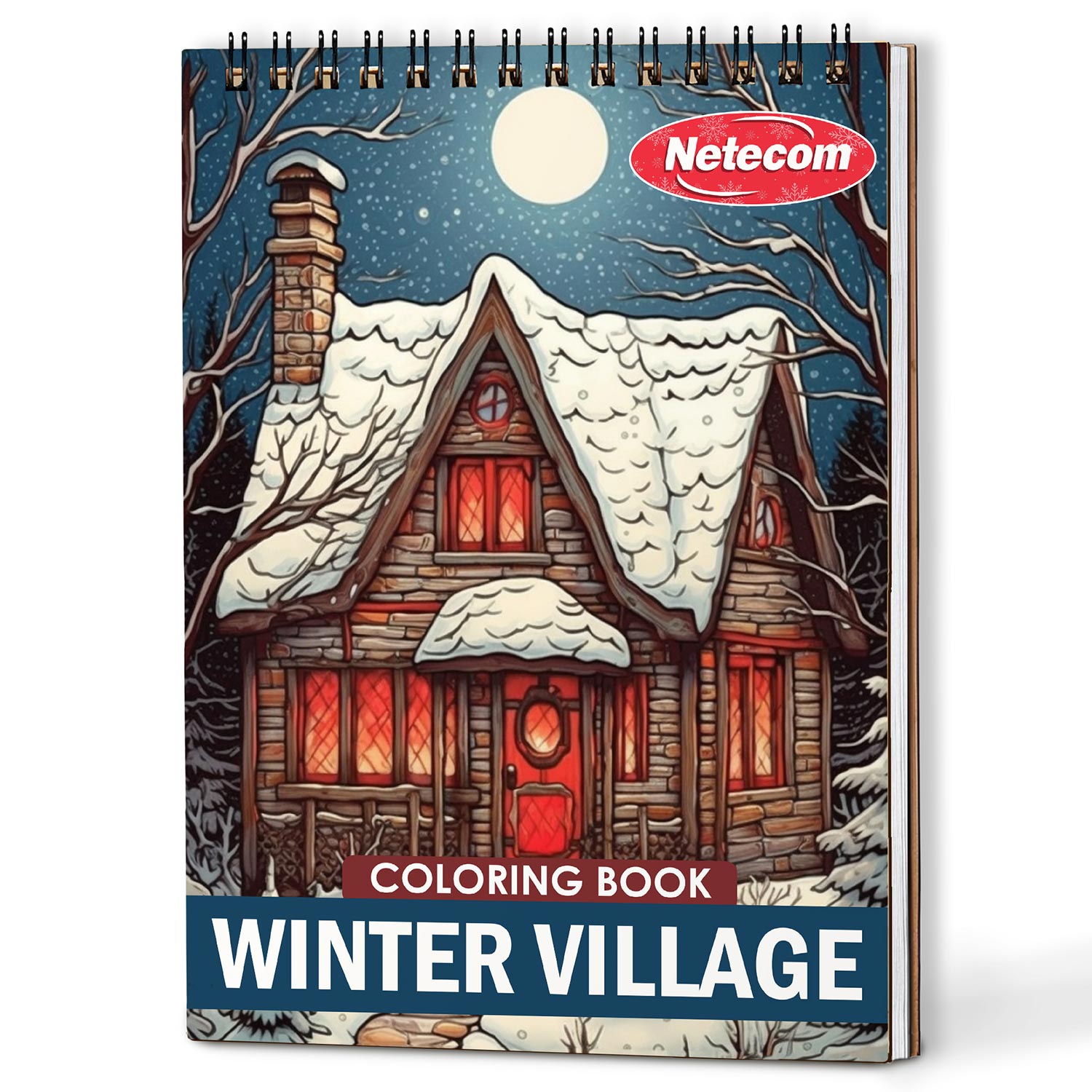 Netecom Winter Village Coloring Book For Adults