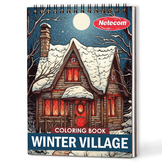 Netecom Winter Village Coloring Book For Adults