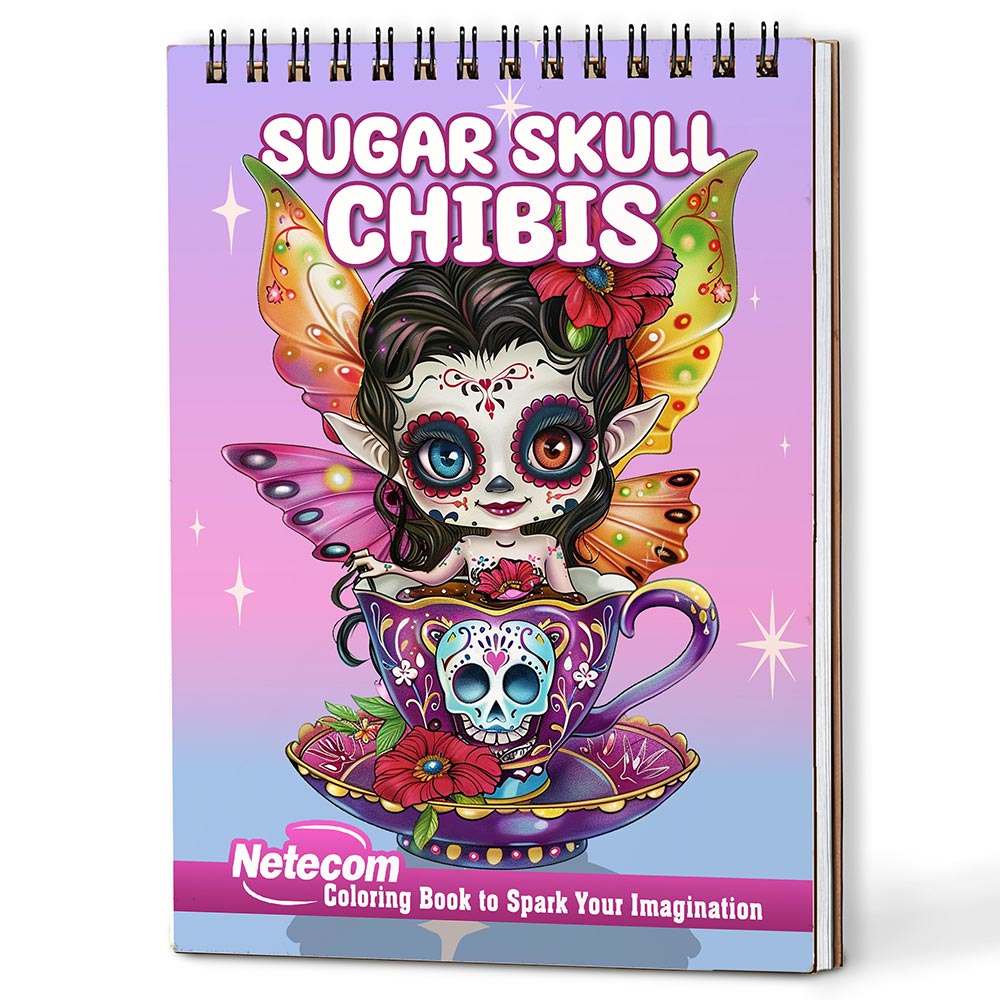 Netecom Sugar Skull Chibis Coloring Book For Adults