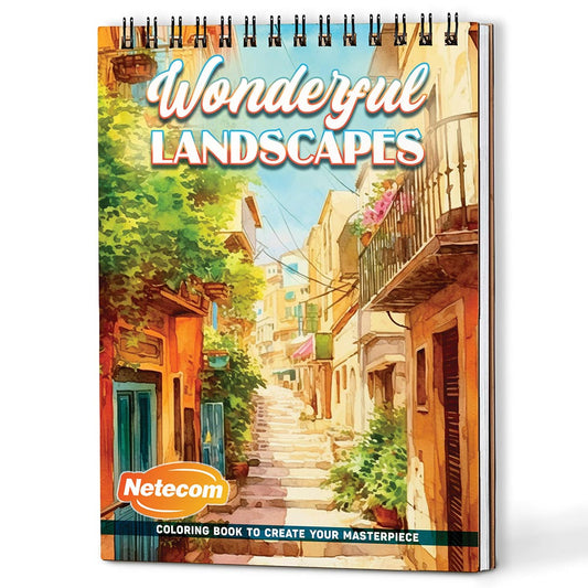 Netecom Wonderful Landscapes Coloring Book For Adults