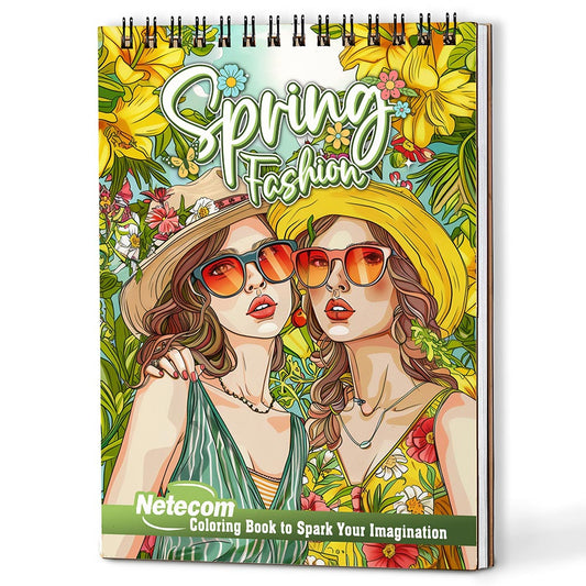 Netecom Spring Fashion Coloring Book For Adults