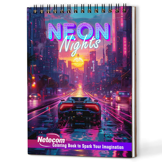 Netecom Neon Nights Coloring Book For Adults