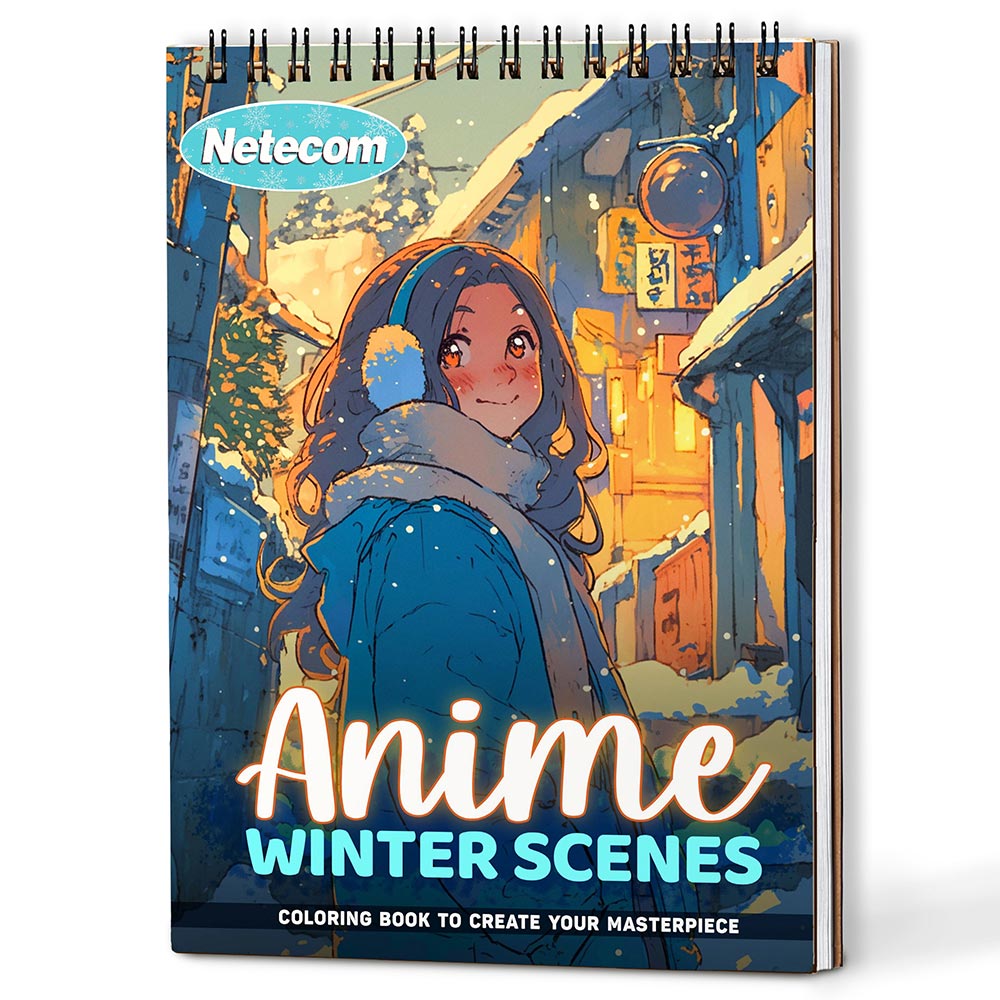 Anime Winter Scenes Coloring Book For Adults