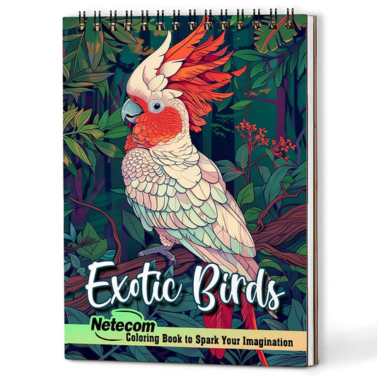 Netecom Exotic Birds Coloring Book For Adults