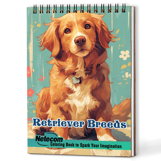 Netecom Retriever Breeds Coloring Book For Adults