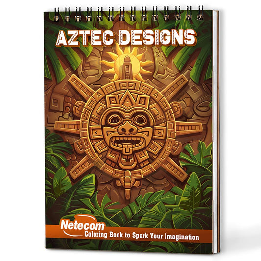 Netecom Aztec Designs Coloring Book For Adults
