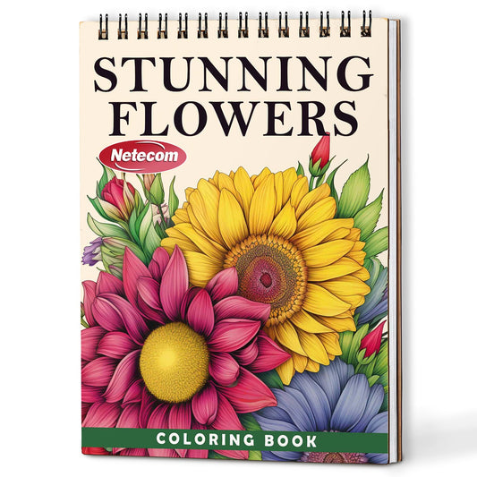 Netecom Stunning Flowers Coloring Book For Adults