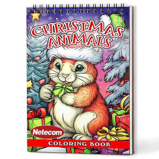 Netecom Christmas Animals Coloring Book For Adults