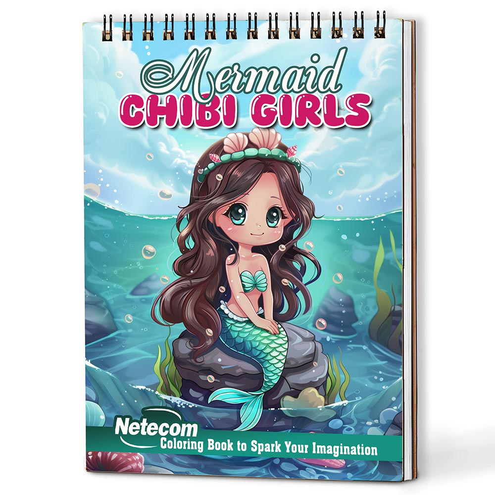 Netecom Mermaid Chibi Girls Coloring Book For Adults