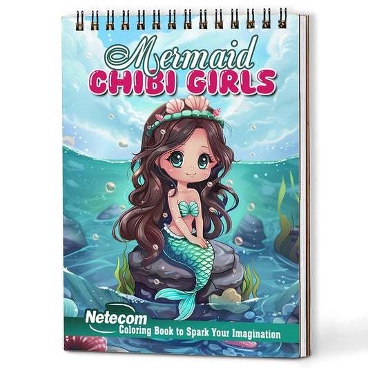Netecom Mermaid Chibi Girls Coloring Book For Adults
