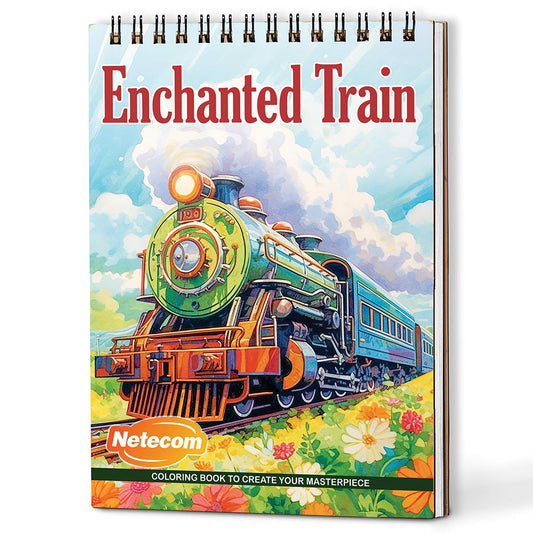 Netecom Enchanted Train Coloring Book For Adults