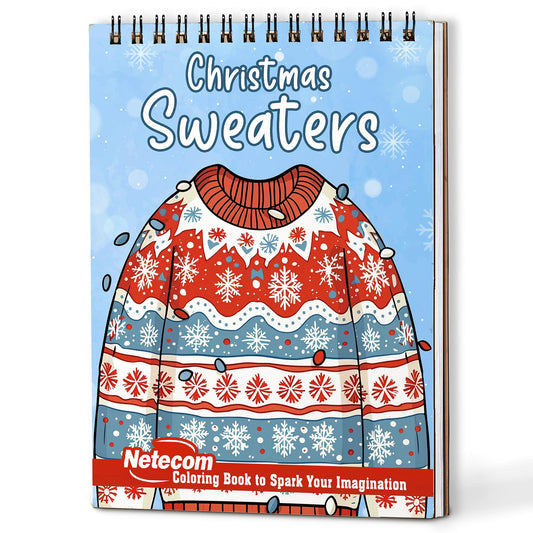 Netecom Christmas Sweaters Coloring Book For Adults