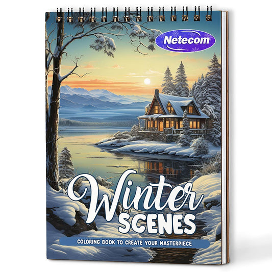 Netecom Winter Scenes Coloring Book For Adults
