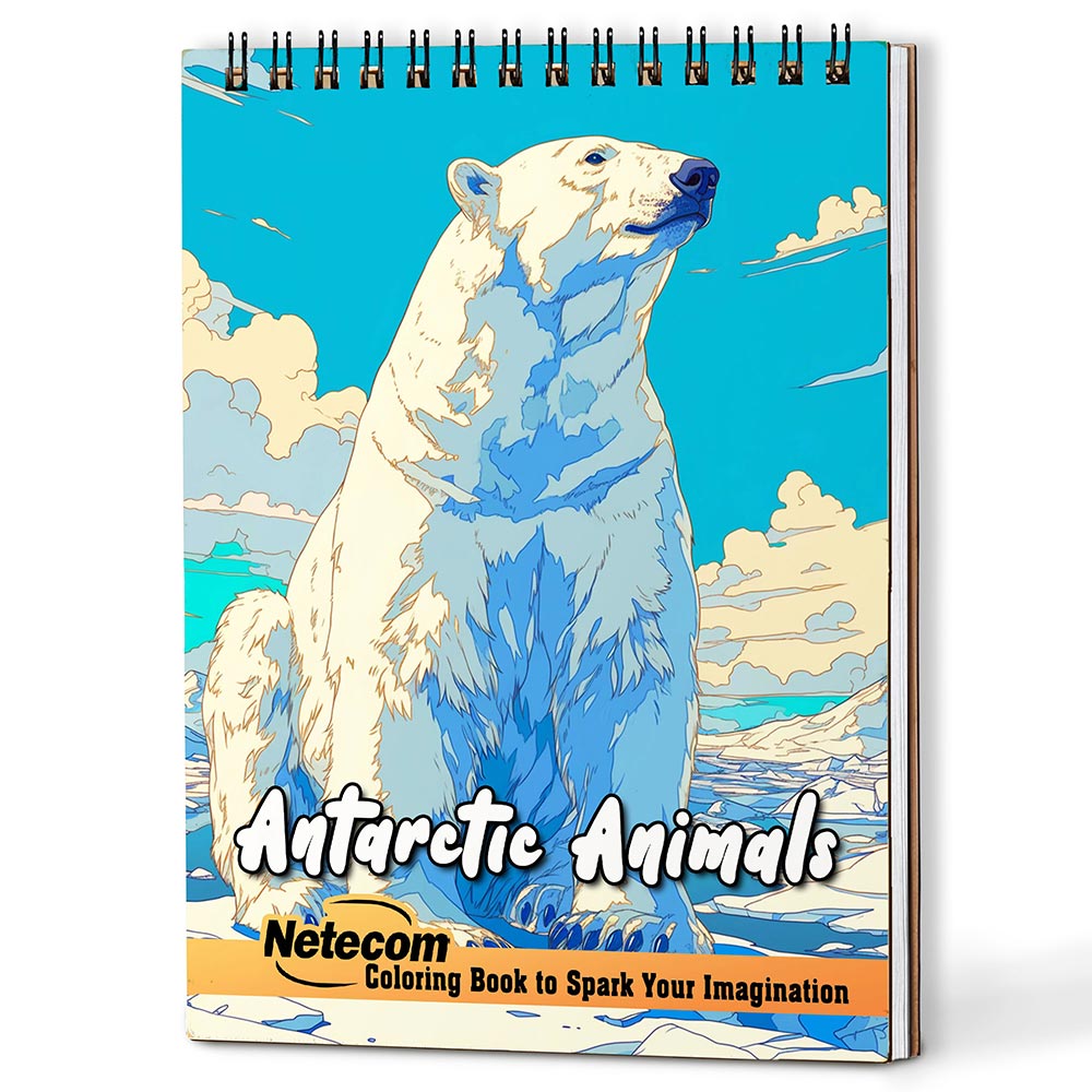 Netecom Antarctic Animals Coloring Book For Adults