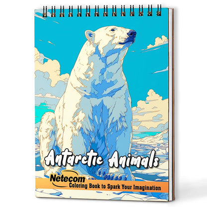 Netecom Antarctic Animals Coloring Book For Adults