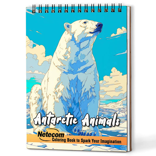 Netecom Antarctic Animals Coloring Book For Adults