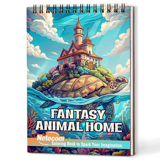 Netecom Fantasy Animal Home Coloring Book For Adults