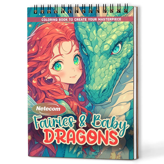 Netecom Fairies And Baby Dragons Coloring Book For Adults