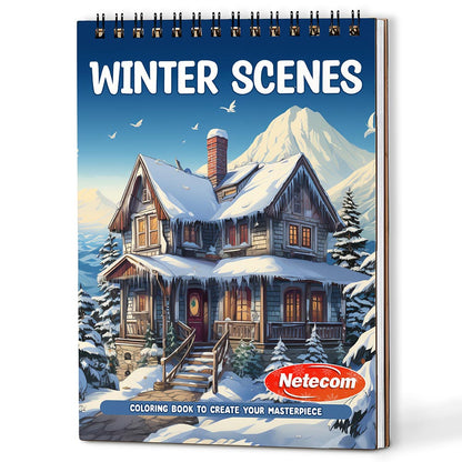 Netecom Winter Scenes Coloring Book For Adults