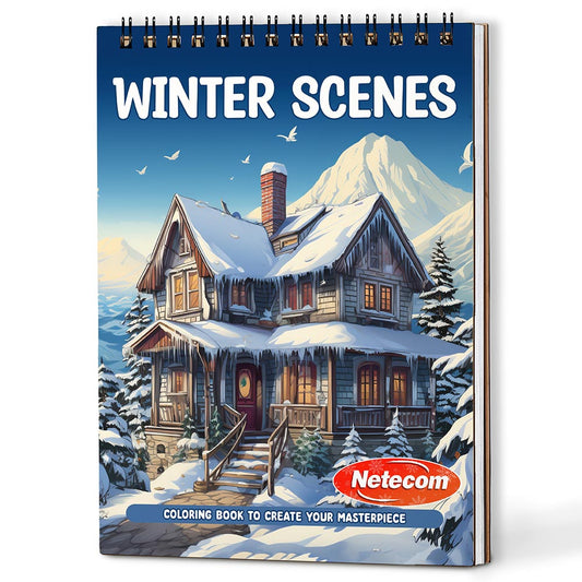 Netecom Winter Scenes Coloring Book For Adults