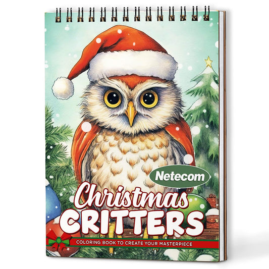 Netecom Christmas Critters Coloring Book For Adults
