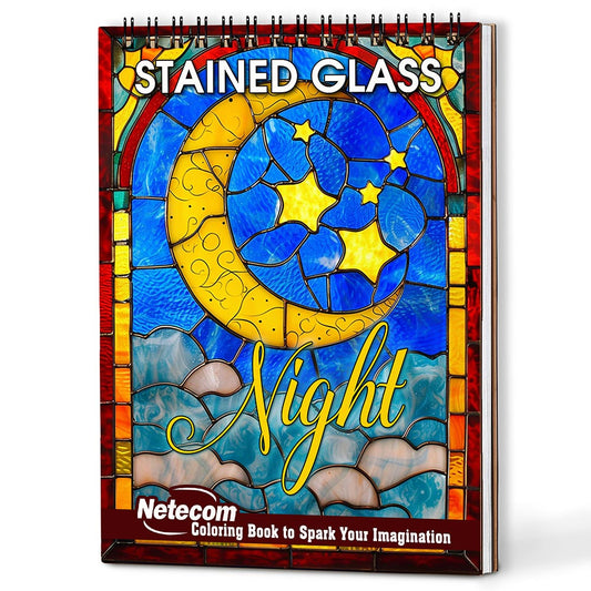 Netecom Stained Glass Night Coloring Book For Adults