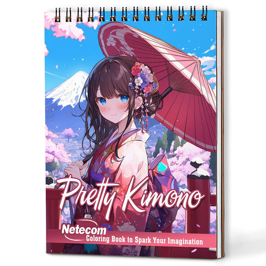 Netecom Pretty Kimono Coloring Book For Adults