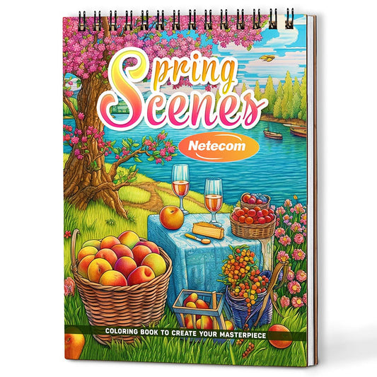Spring Scenes Coloring Book For Adults