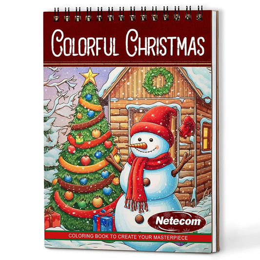 Netecom Colorful Christmas Coloring Book For Adults